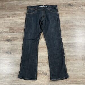 Wrangler Retro Men's Jeans Slim Boot Cut Denim Dark Wash Western 34x34 Blue